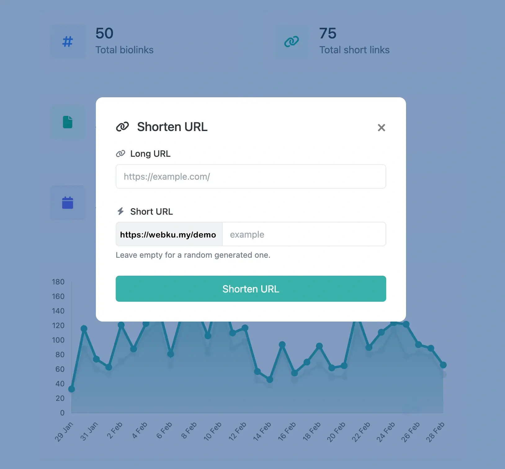 Screenshot of the app short URL editing page